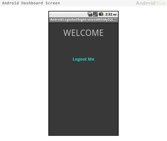 Android welcome screen