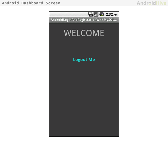 Android welcome screen Android welcome screen